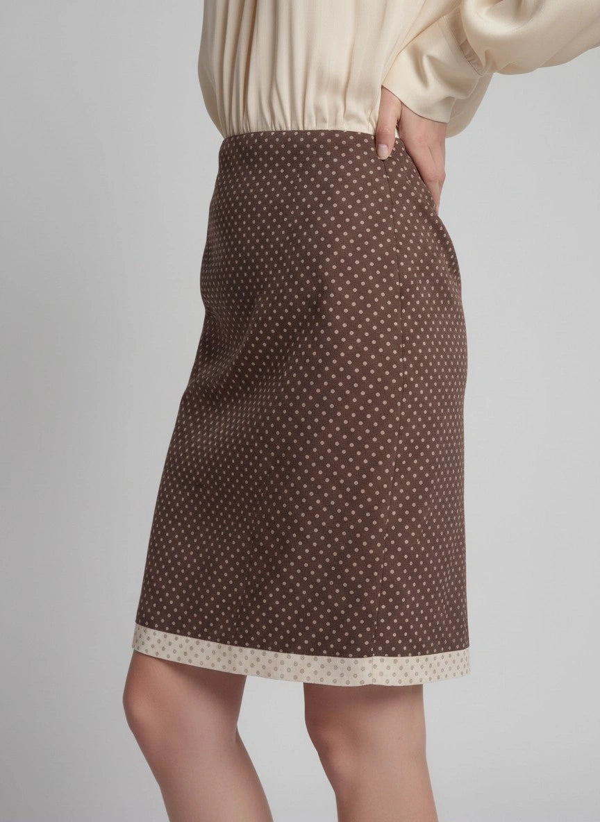 Polka Dot A-Line Knee Length Slip Skirt