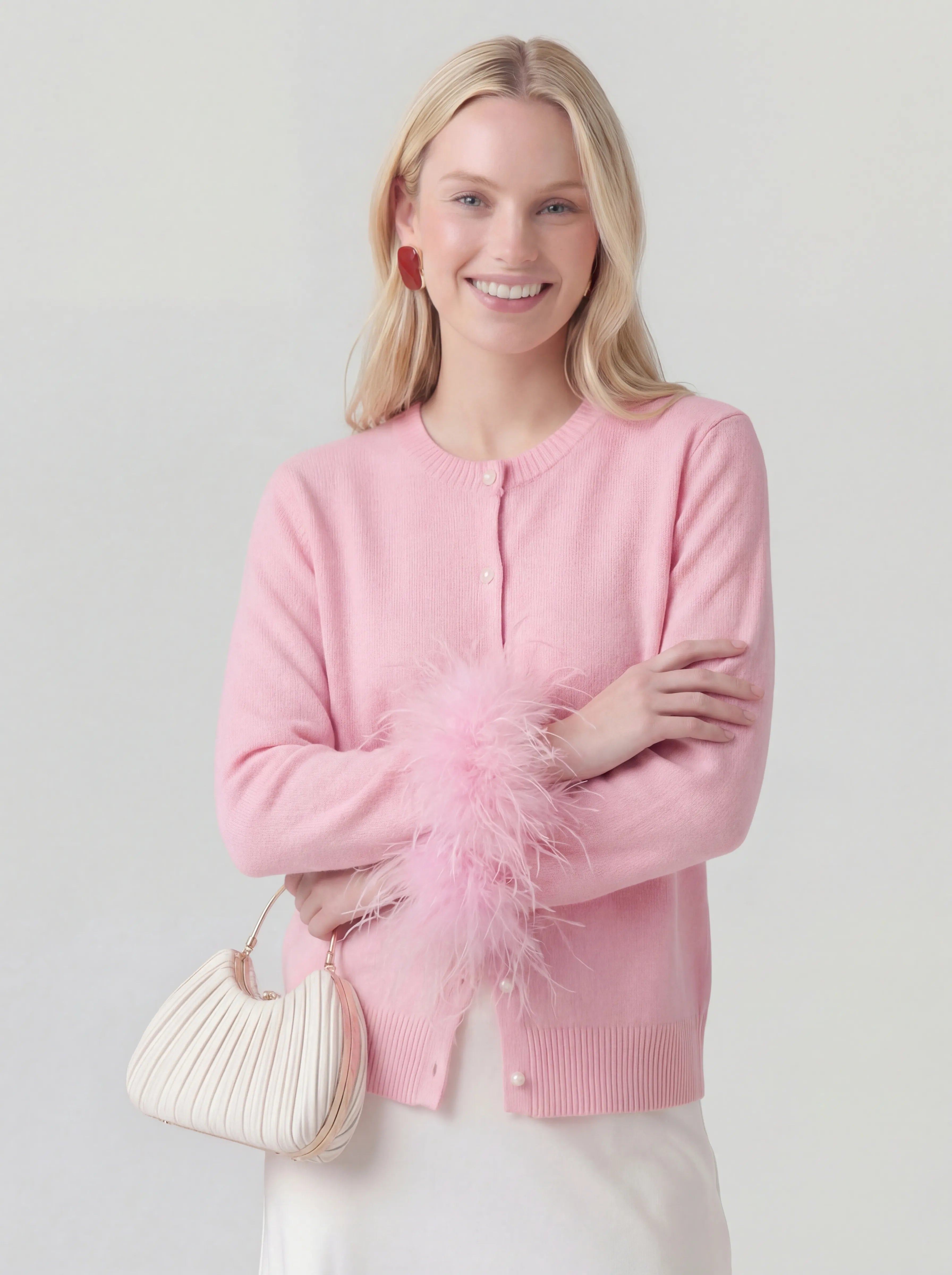 Loose Fit Top with Detachable Feather Sleeves