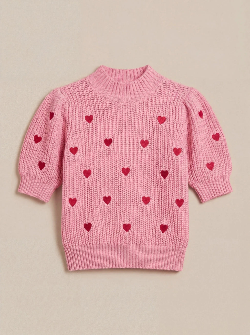 Heart Shape Embroidery Sweater