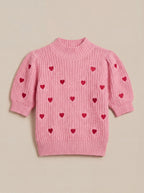 Heart Shape Embroidery Sweater