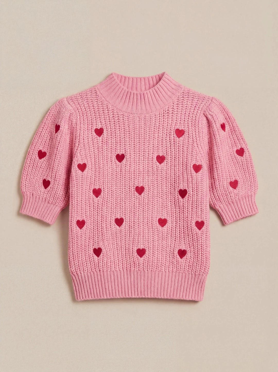 Heart Shape Embroidery Sweater