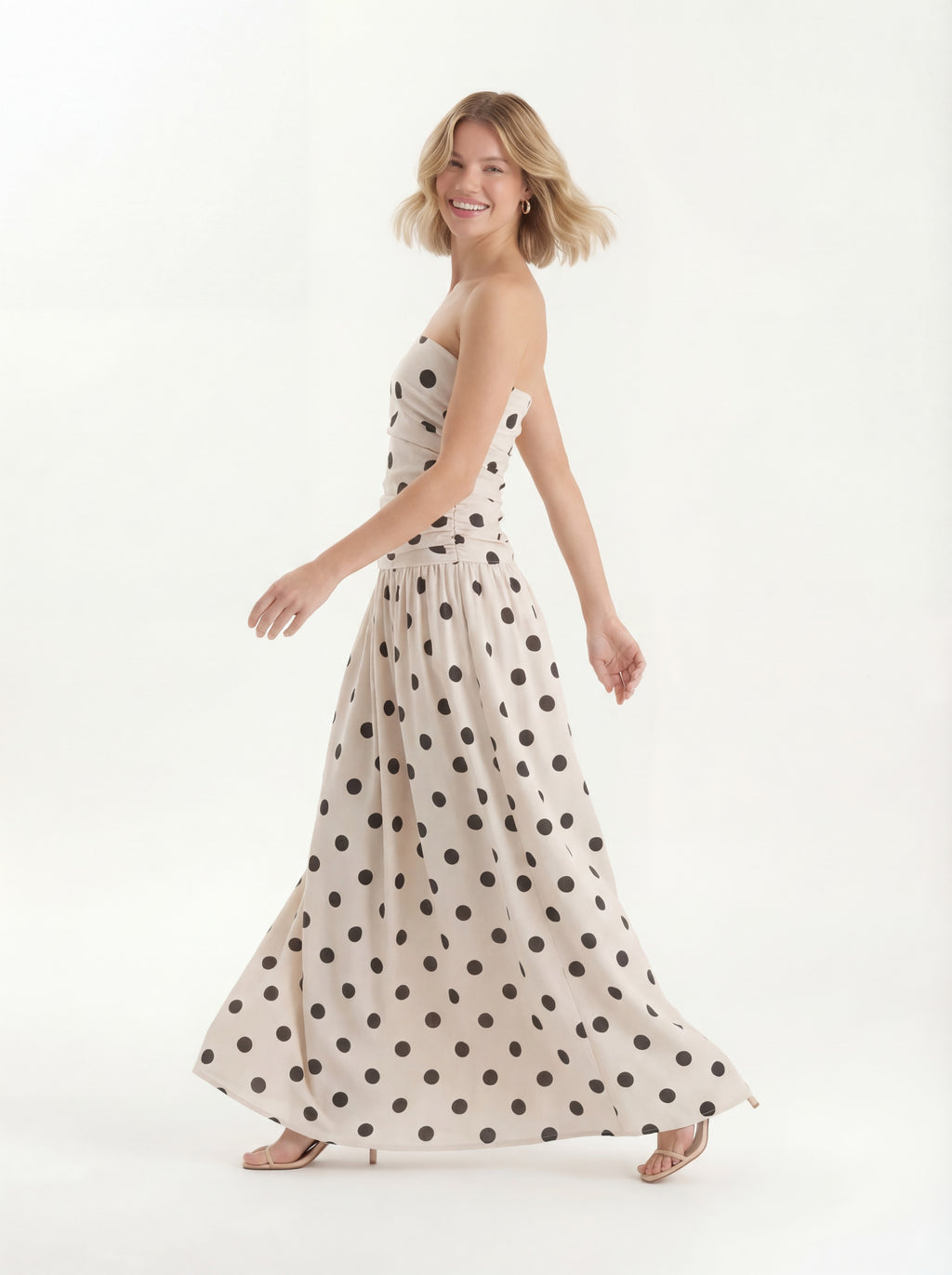 Speckled Linen-Blend Dress