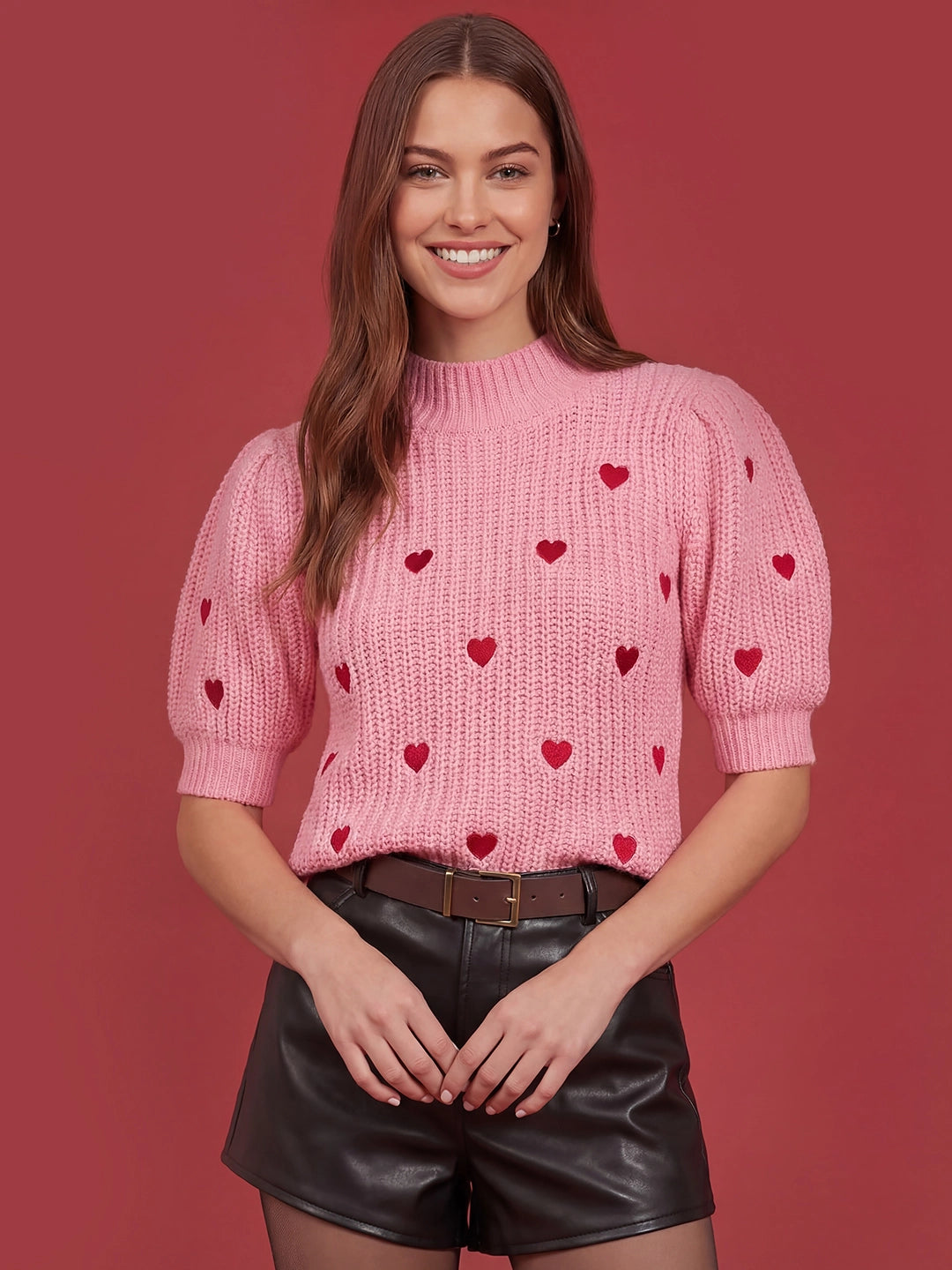 Valentine's Day Exclusive -Heart Shape Embroidery Sweater
