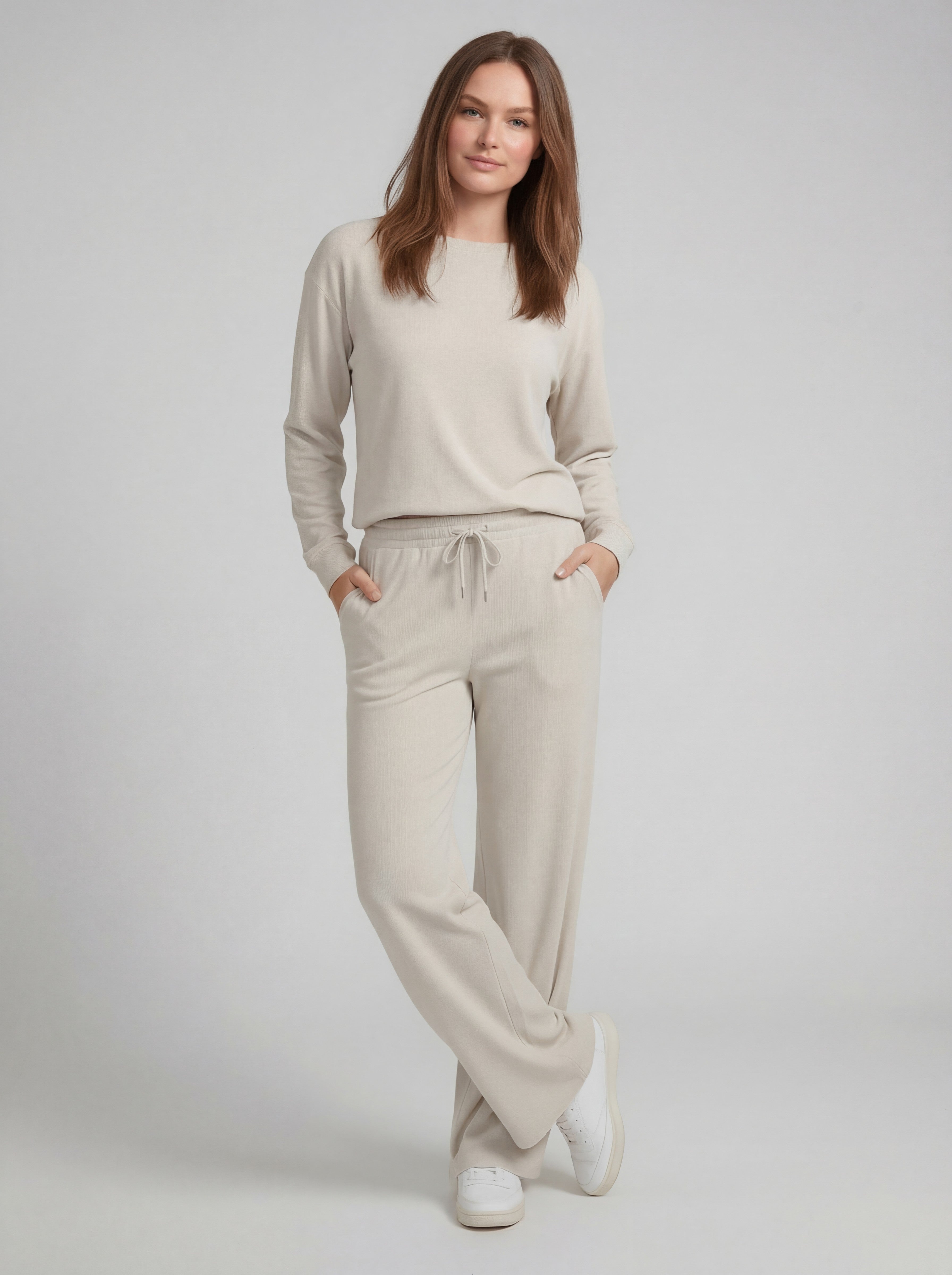 Drawstring wideleg pants