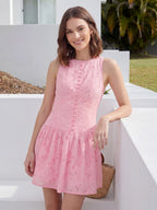 Broderie Eyelet Sleeveless Mini Dress