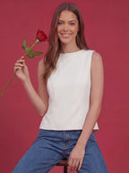 Valentine's Day Exclusive -The Bow Back Tank Top in White