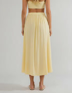A-line Satin Midi Skirt