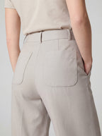 Stretch Twill Wide-Leg Pants
