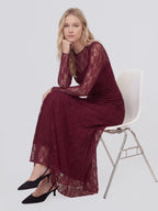 Long Sleeve Lace Midi Dress