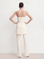 Strapless Mini Top Flare Pant Set