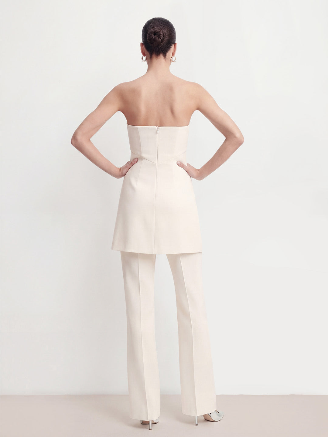 Strapless Mini Top Flare Pant Set