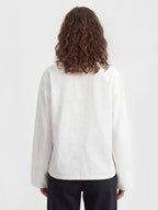 Tie-neck linen Blend Blouse