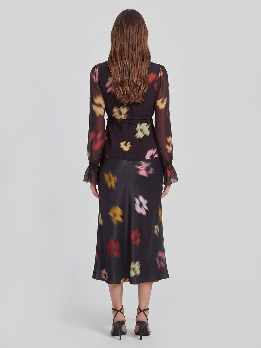 Lustrous Satin Crepe Midi Skirt