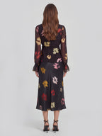 Lustrous Satin Crepe Midi Skirt