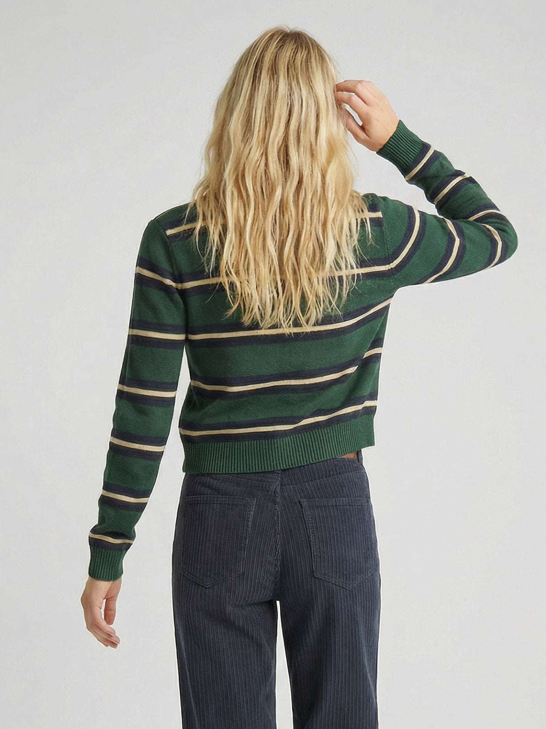 Loose Cropped Druffle Neck Long Sleeve Sweater