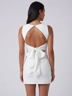 Sleeveless Tie Back Open-Back Mini Dress