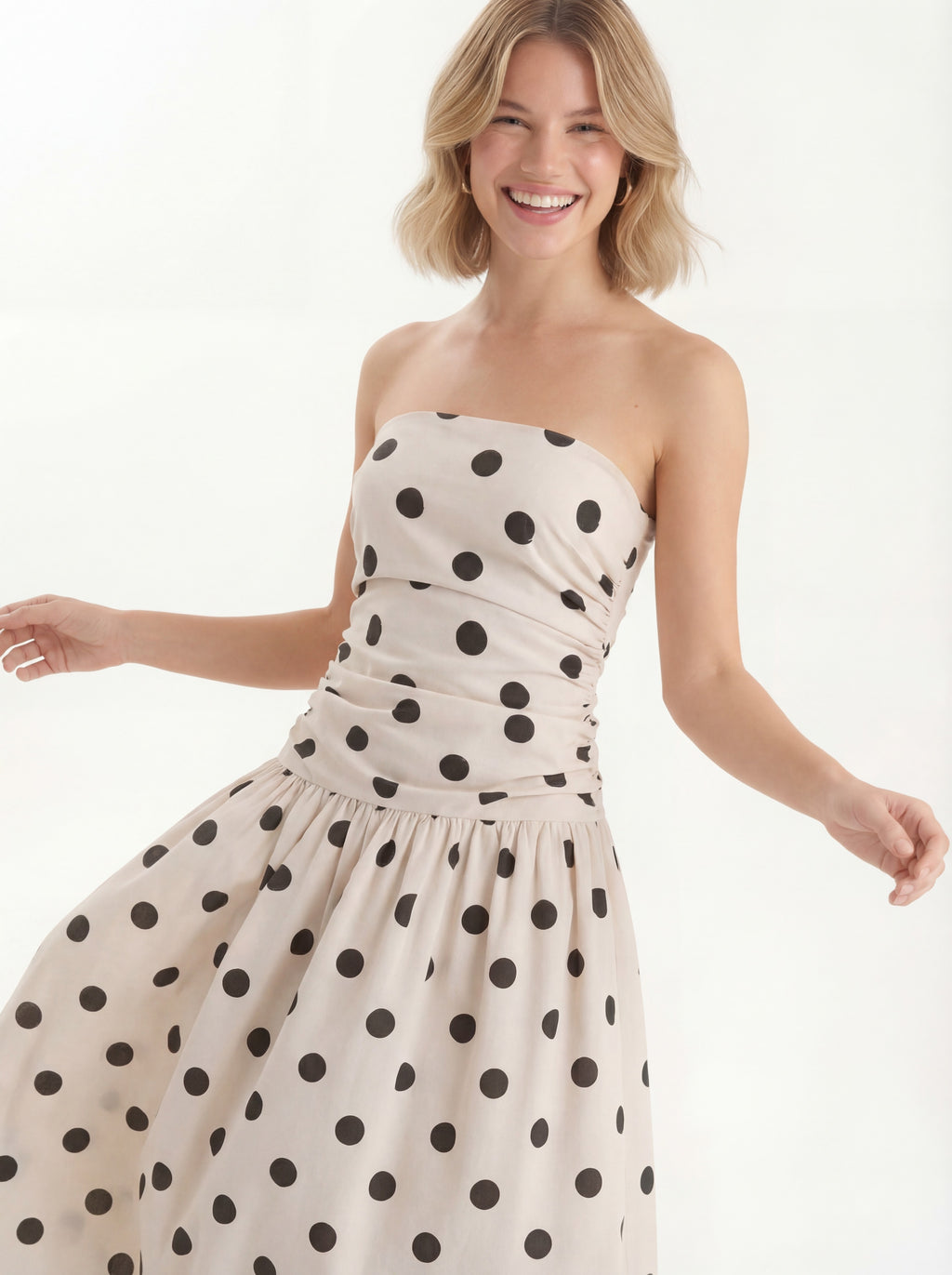 Speckled Linen-Blend Dress