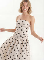 Speckled Linen-Blend Dress