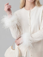 Loose Fit Top with Detachable Feather Sleeves