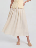 Square Neck Patchwork Midi Dress