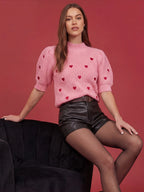 Valentine's Day Exclusive -Heart Shape Embroidery Sweater
