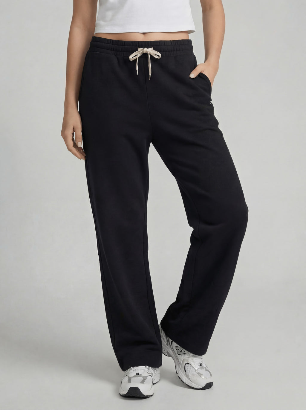 Drawstring wideleg pants