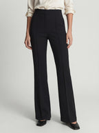 High-waisted pleated straight-leg pants