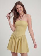 Drop-Waist Tube Mini Dress