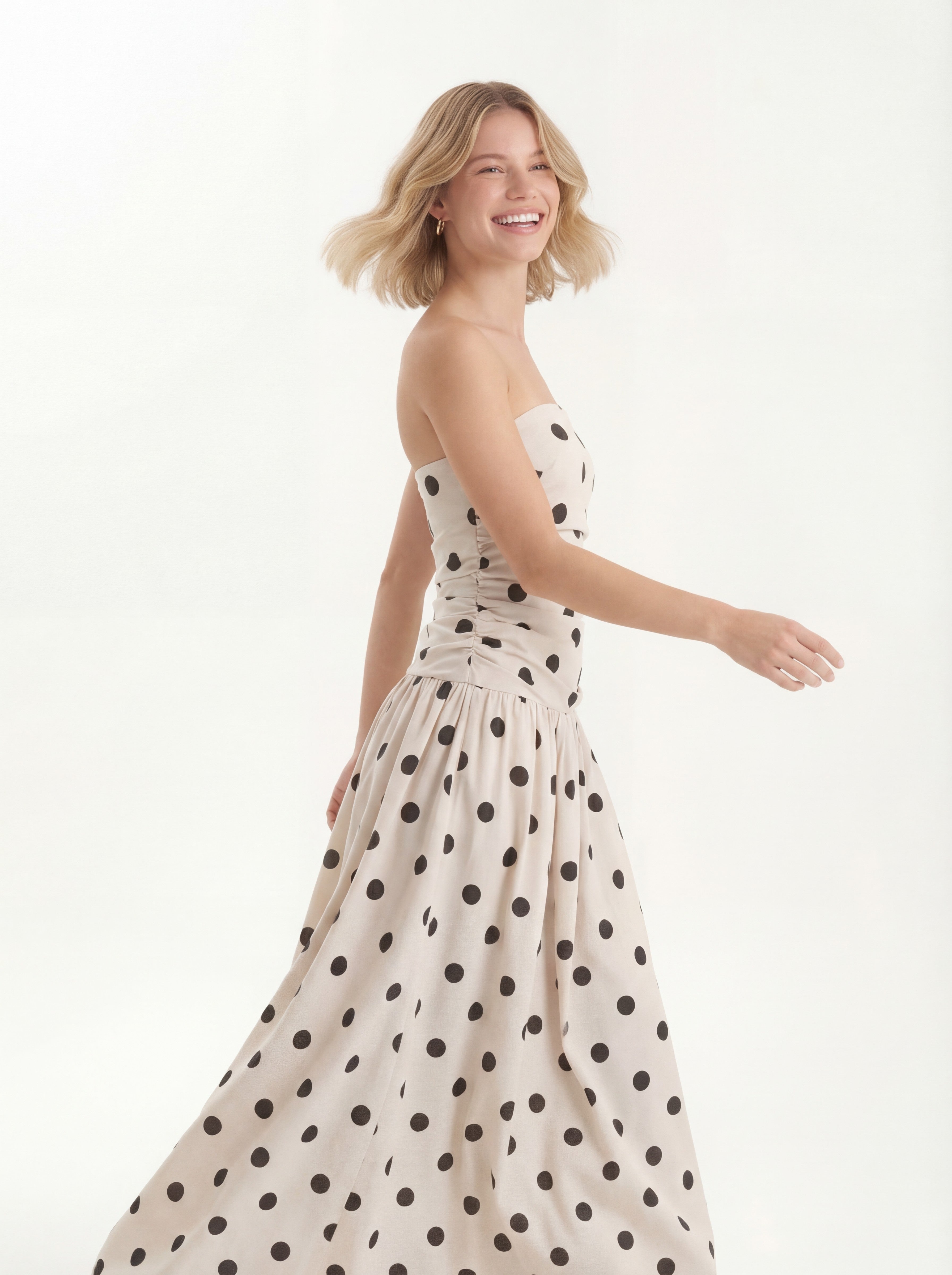 Speckled Linen-Blend Dress
