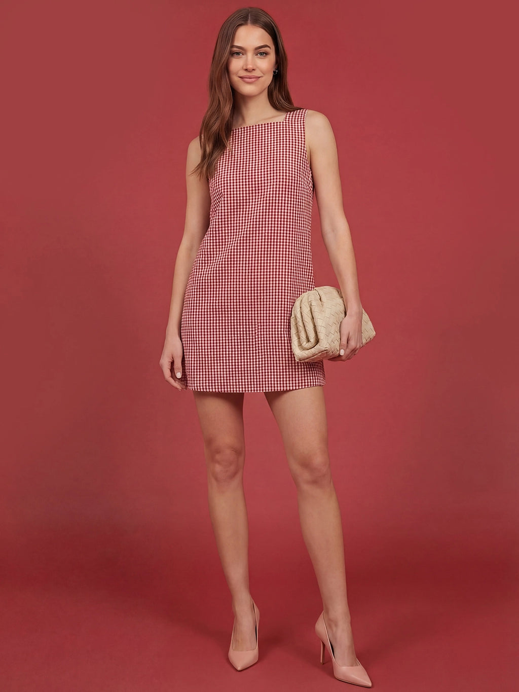 Valentine's Day Exclusive -Cotton Gingham Shift Dress