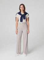 Stretch Twill Wide-Leg Pants