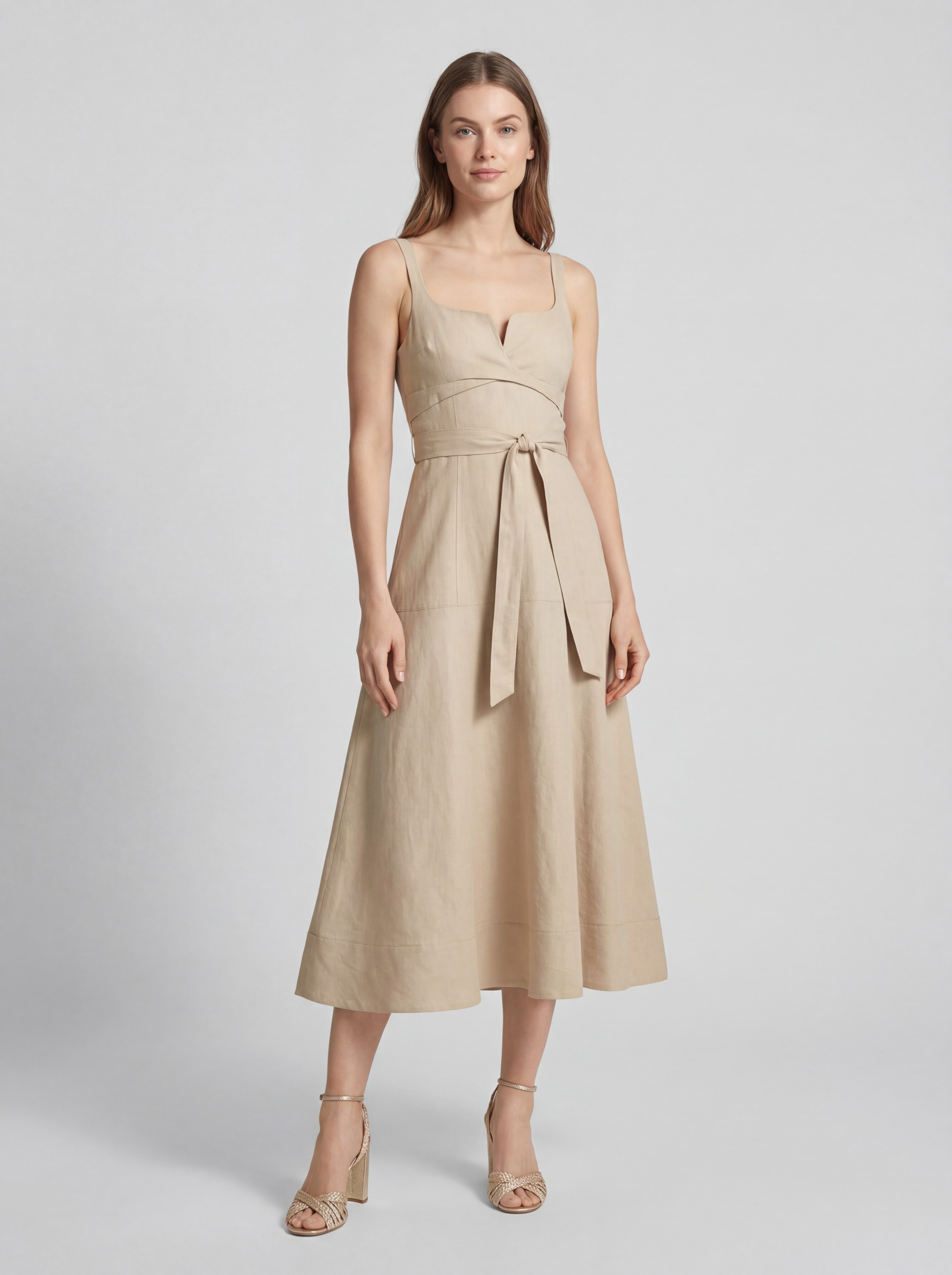 Sweetheart Neck Wrap Tie Slim Fit Maxi Dress