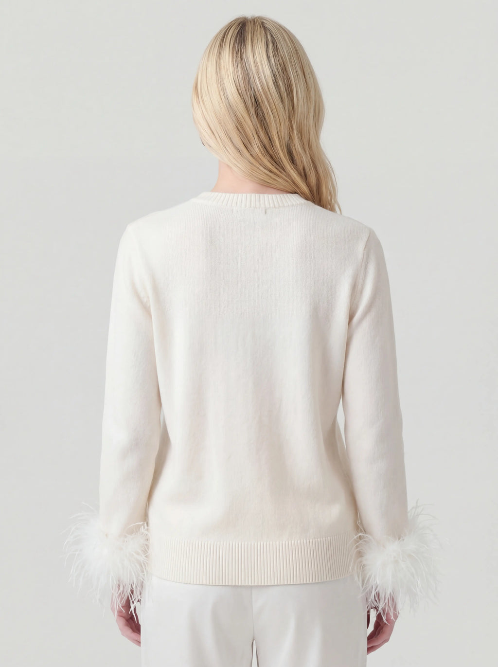 Loose Fit Top with Detachable Feather Sleeves