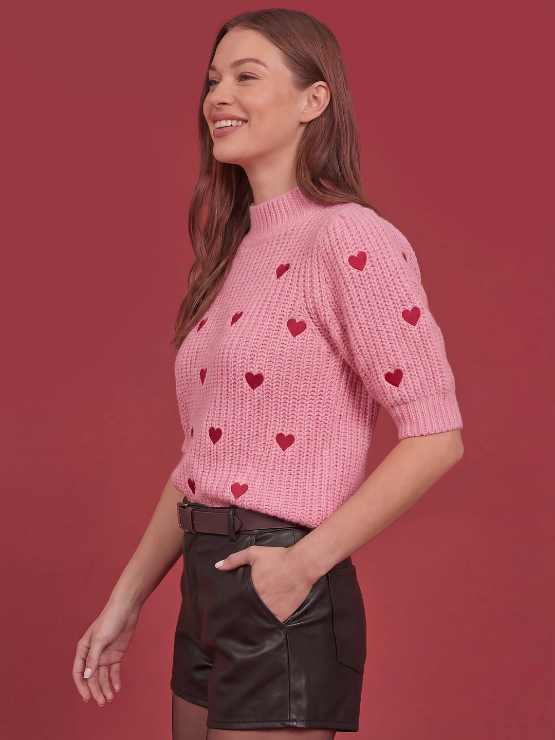 Valentine's Day Exclusive -Heart Shape Embroidery Sweater