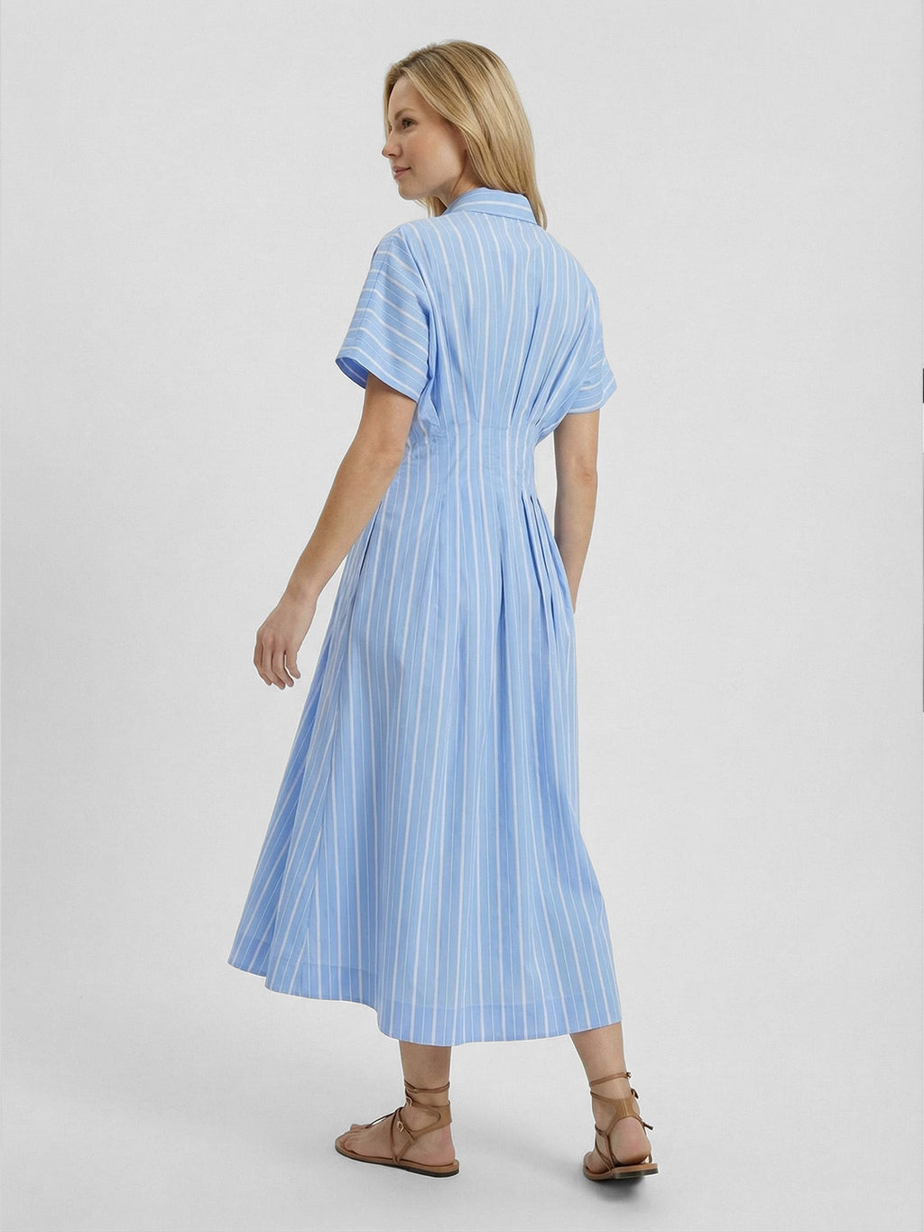 Crisp Cotton Midi Shirt Dress