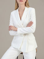 Belted Asymmetrical Jacket & Pantsuit Set