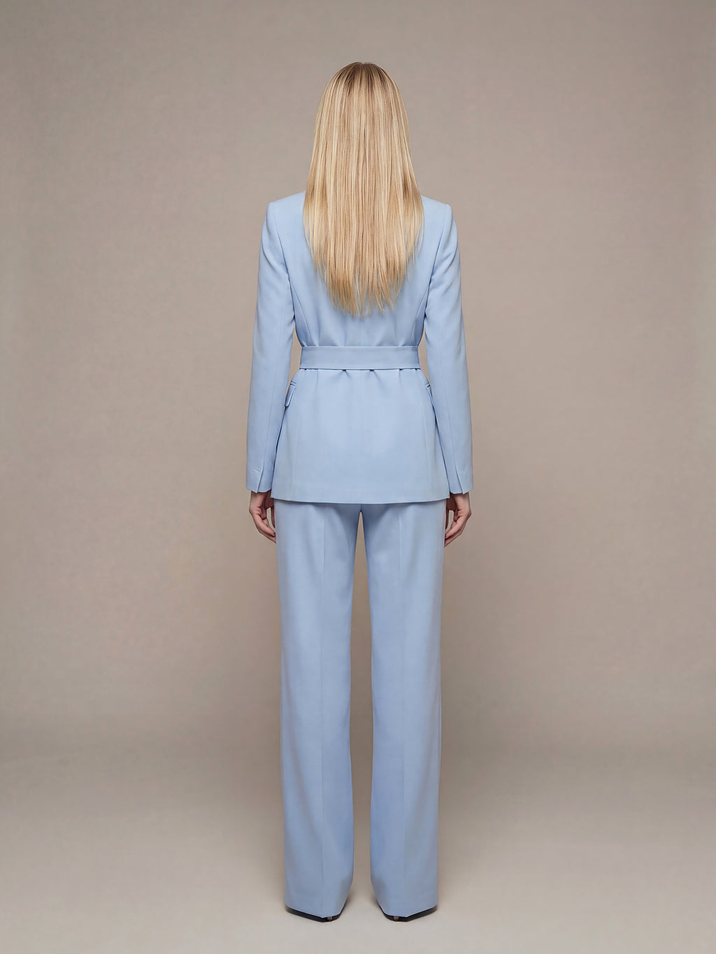 Belted Double Breasted Suit Set