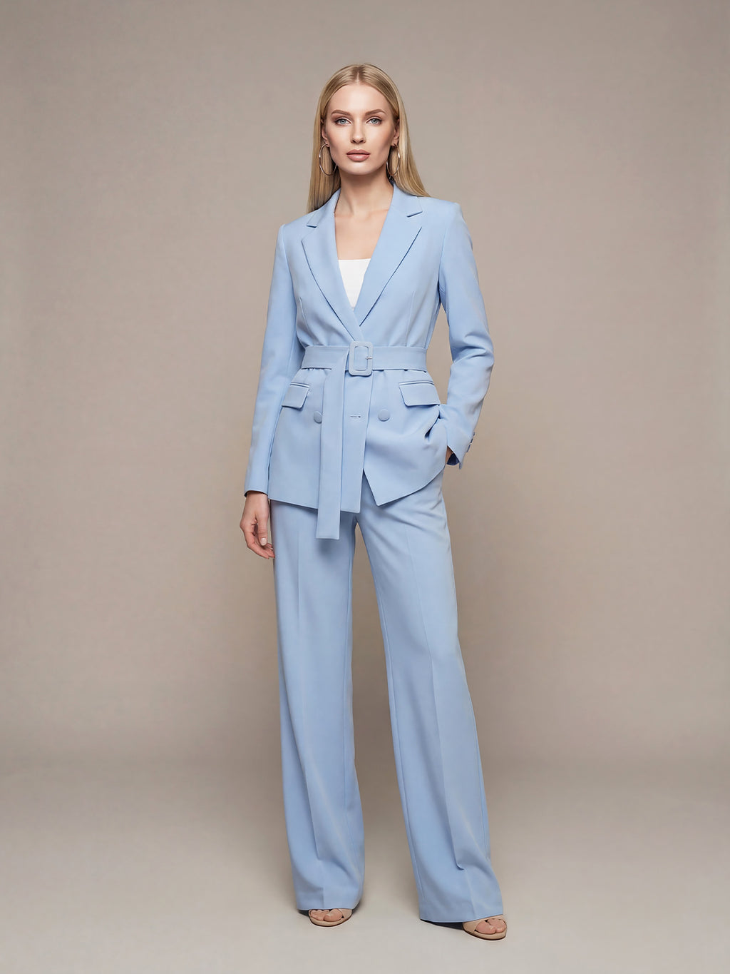 Belted Double Breasted Suit Set