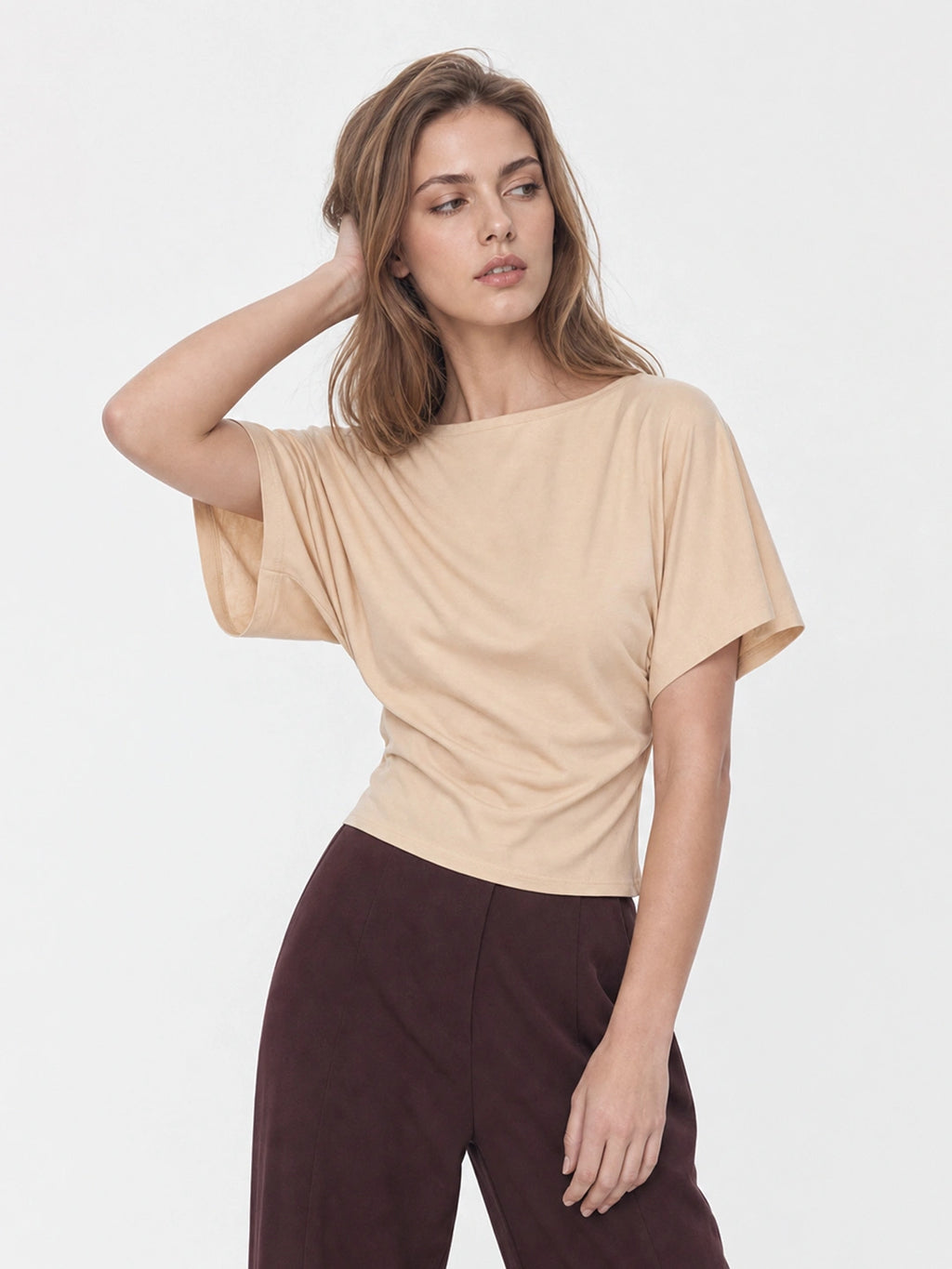 Boat Neck Tencel Flutter Top