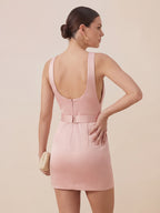 Valentine's Day Exclusive -Bow-Detailed Backless Mini Dress