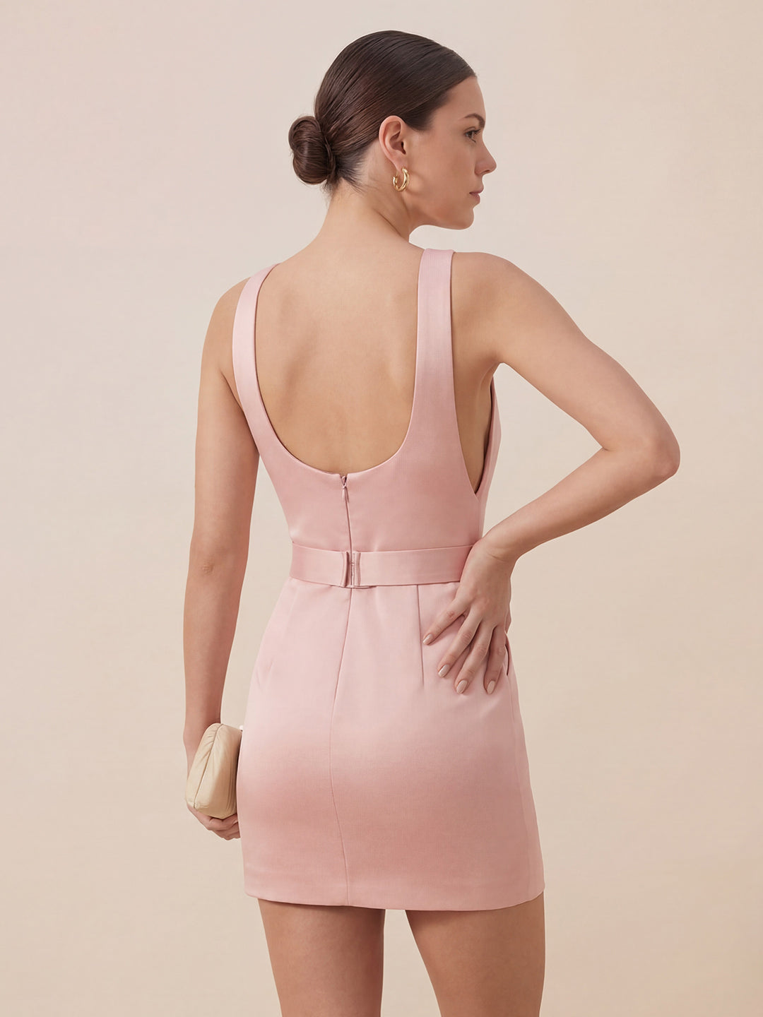 Valentine's Day Exclusive -Bow-Detailed Backless Mini Dress
