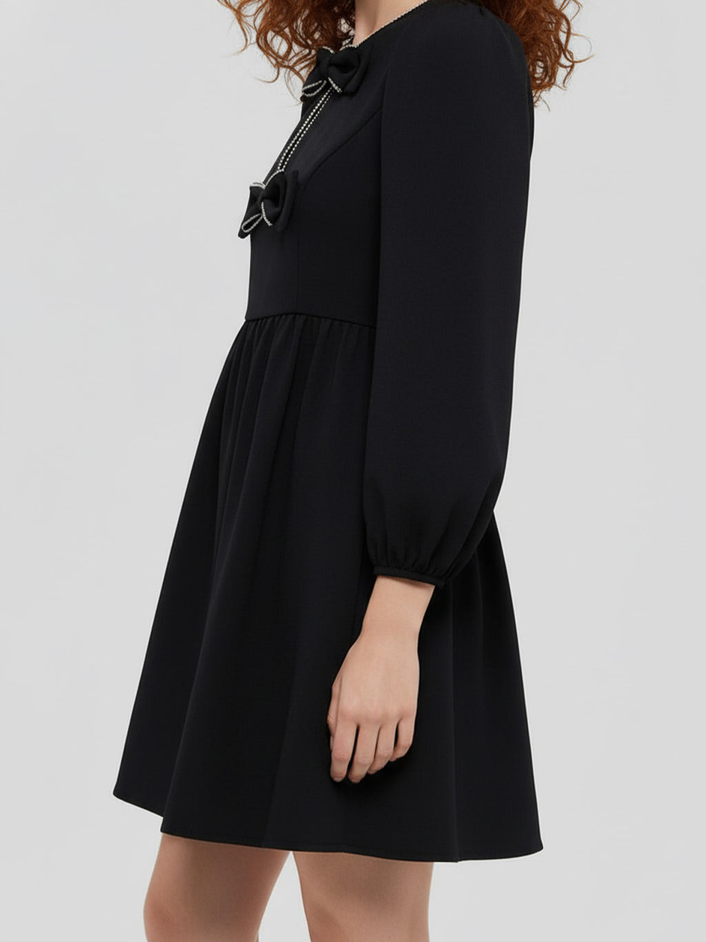 Bow-decorated mini dress