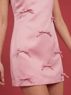 Valentine's Day Exclusive -Bow-detailed Sleeveless Mini Dress