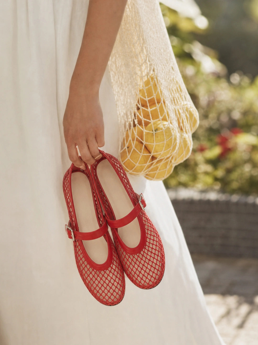 Breathable Mesh Mary Jane Ballet Flats