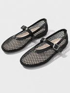 Breathable Mesh Mary Jane Ballet Flats