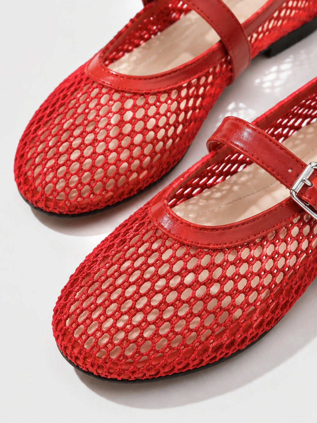 Breathable Mesh Mary Jane Ballet Flats