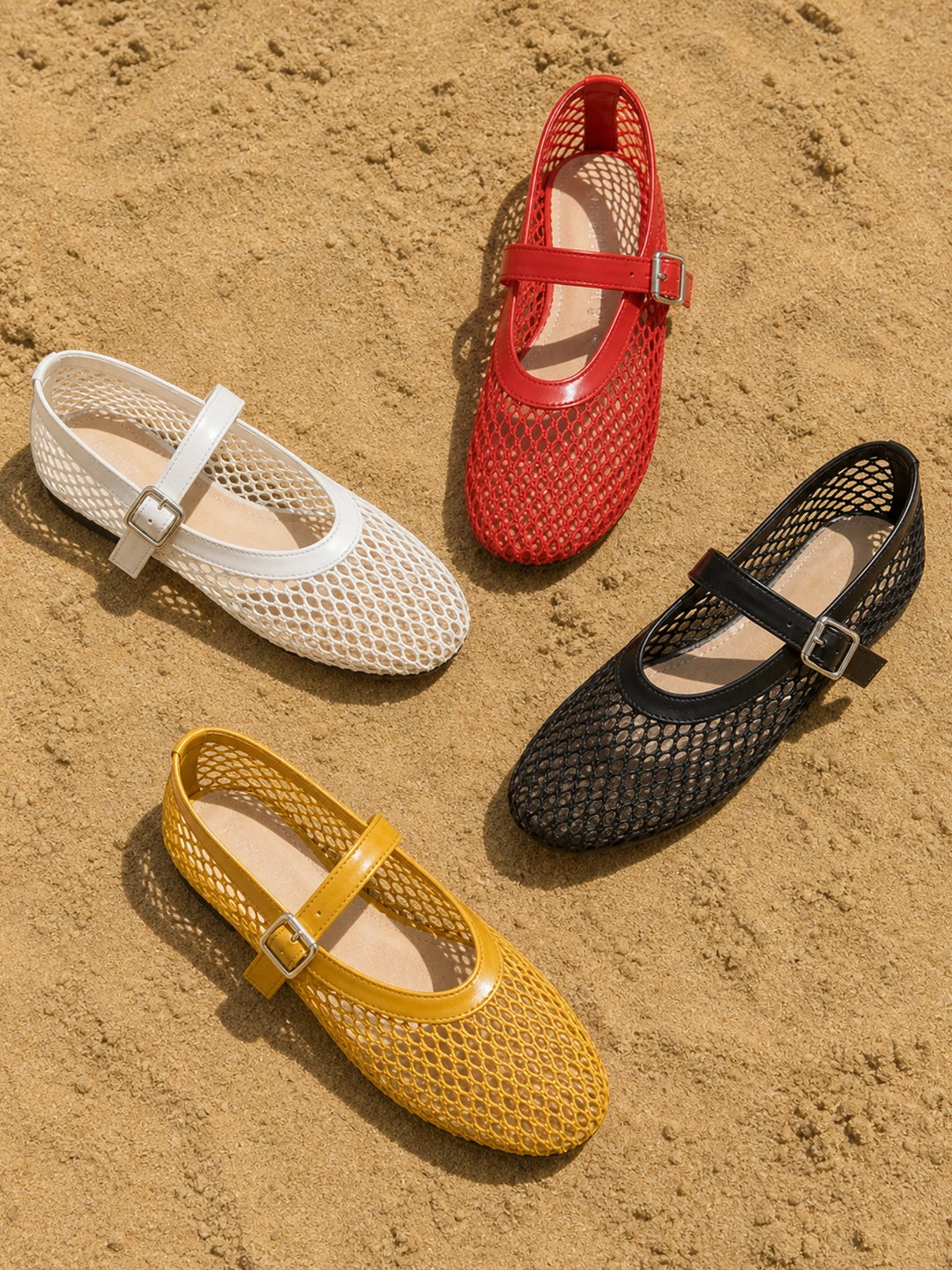 Breathable Mesh Mary Jane Ballet Flats