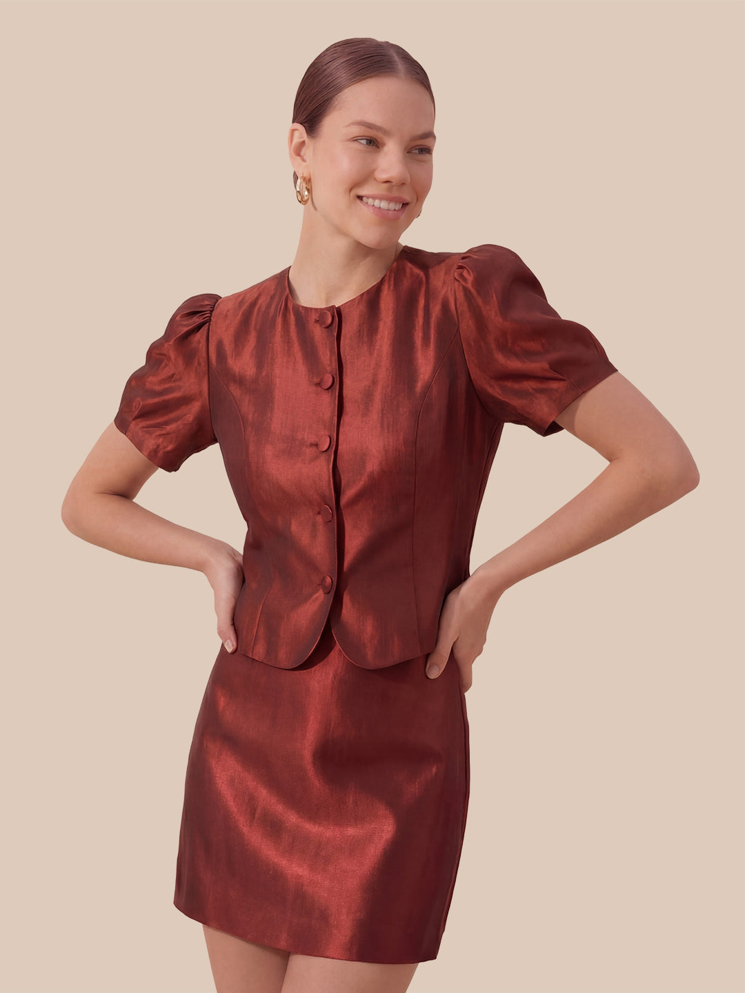 Valentine's Day Exclusive -Bubble Top & Mini Skirt Matching Set Secondary image