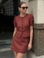 Valentine's Day Exclusive -Bubble Top & Mini Skirt Matching Set