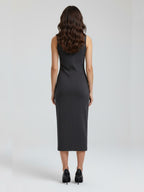 Mock Two-piece Vest-effect Bodice Dress